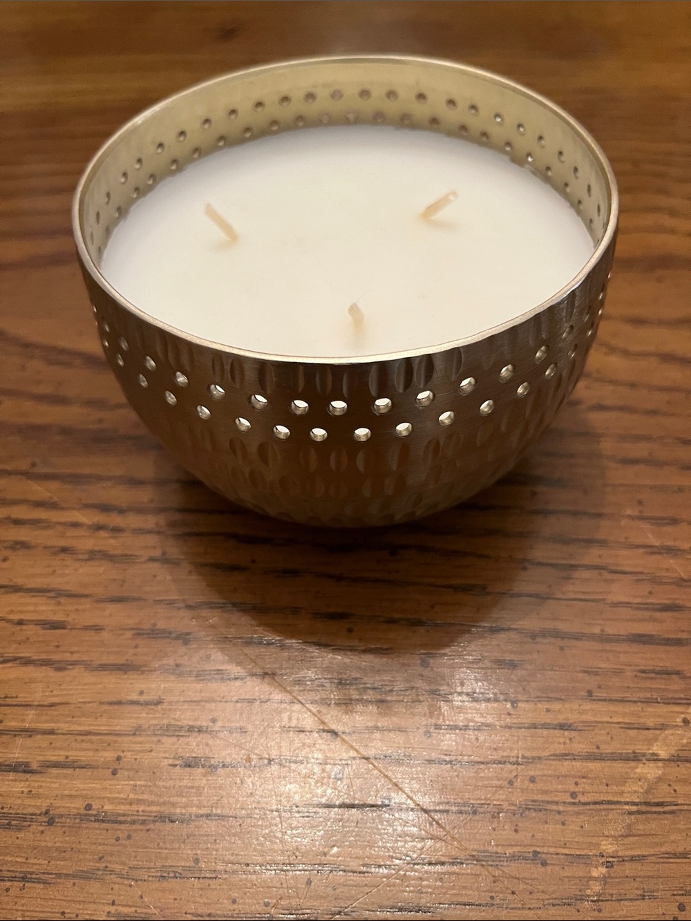 Anthropologie Melina Metal three wick candle, new